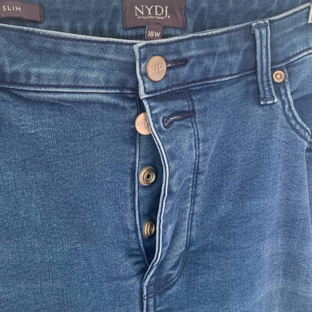 NYDJ Sheri Slim Double Button Fly Ankle Jeans - Picture 5 of 10